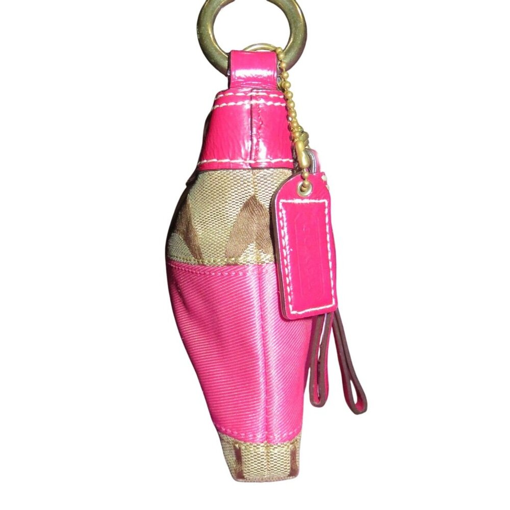 Coach 2006 Cursive Creed Limited Edition Signature Pink Stripe Demi Handbag - Picture 4 of 11